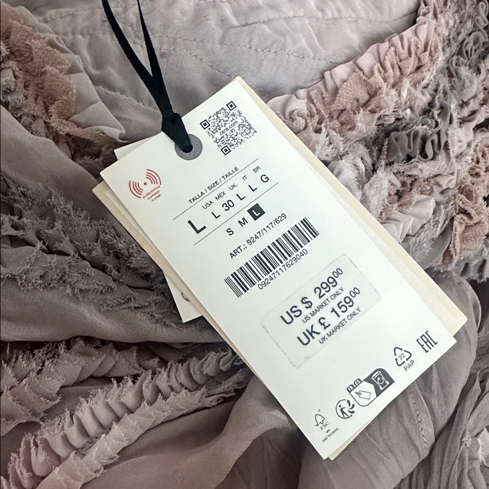 Zara ZW Halloween Collection Limited Edition Asymmetric Dress in lilac. - Picture 13 of 15